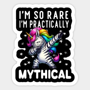 Rare Disease Awareness - I'm So Rare I'm Practically Mythical-Zebra Ribbon - Ehlers-Danlos Syndrome Tee for Rare Disease Warrior Gift Sticker